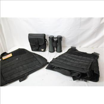 Vortex Crossfire 12x50 Binoculars Black Tactical Vest 2 Pieces