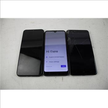 Vortex & ZTE Cell Phone Lot, 3 Pieces, Sold For Parts