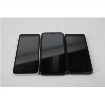 Vortex,blu, Cell Phone Lot, 3 Pieces, Sold For Parts