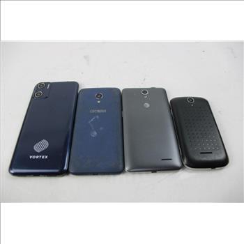 Vorttex, Alcatel, Zte .Cell Phone Lot 4  Pieces, Sold For Parts