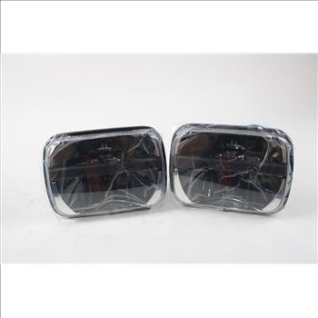 VOSICKY Square Jeep Wrangler YJ Cherokee XJ Trucks 4x4 Offroad Replacement LED Headlight Set, 2 Pieces