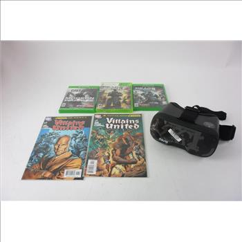 VR Head Set, Comics, And Video Game Lot, 15+ Pieces