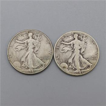 Walking Liberty Silver Half Dollar, 2 Pieces