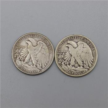 Walking Liberty Silver Half Dollar, 2 Pieces
