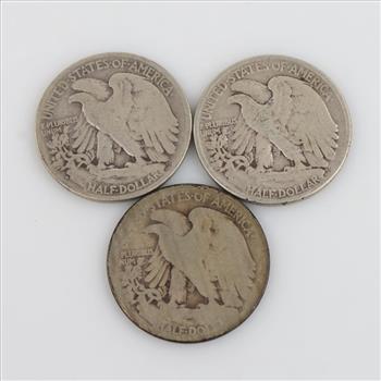 Walking Liberty Silver Half Dollar, 3 Pieces