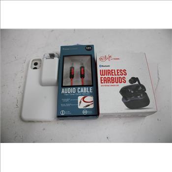 Wall Charger, Earbuds, LED Universal Bike Headlight 10 Pieces
