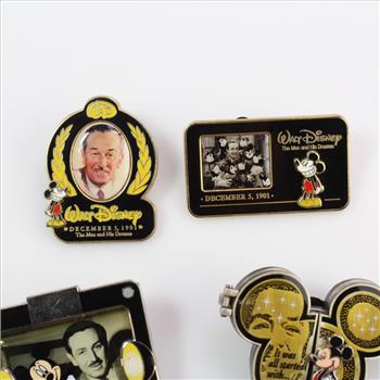 Walt Disney & Mickey Mouse Trading Pins, 4 Pieces