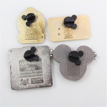 Walt Disney & Mickey Mouse Trading Pins, 4 Pieces