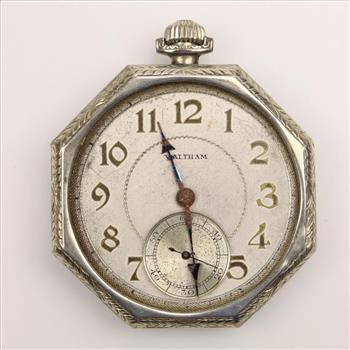Waltham 14kt White Gold Pocket Watch
