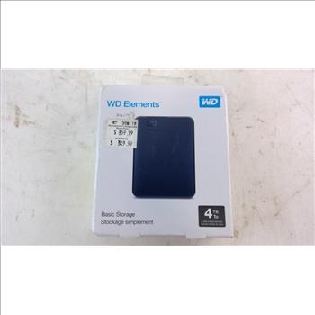 WD Elements Basic Storage 4TB External Hard Drive