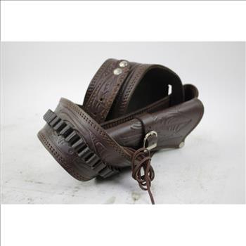 Western Brown Leather Holster Belt