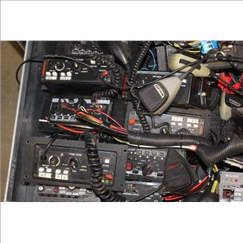 Whelen Siren Amplifer / Power Control Center And More In Metal Tote, 15+ Pieces