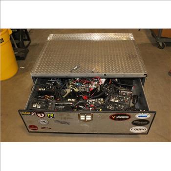 Whelen Siren Amplifer / Power Control Center And More In Metal Tote, 15+ Pieces