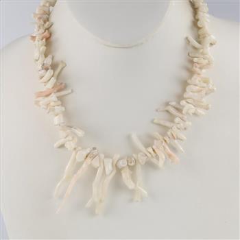 White Coral Sterling Silver Beads And Clasp