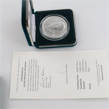 William H. Harrison Presidential Fine Silver Medal 1 Troy Oz/ With COA