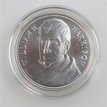 William H. Harrison Presidential Fine Silver Medal 1 Troy Oz/ With COA
