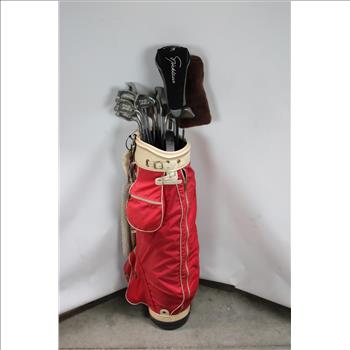 Wilson Golf Bag With Assorted Golf Clubs; 5+ Pieces