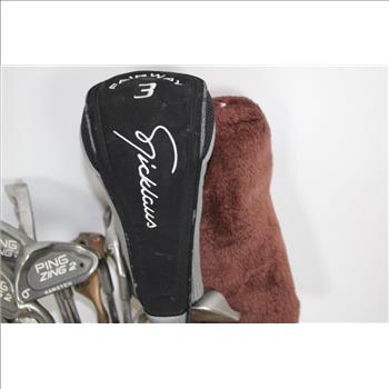 Wilson Golf Bag With Assorted Golf Clubs; 5+ Pieces