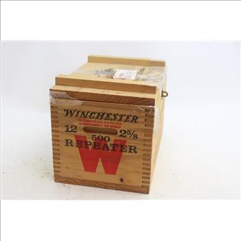 Winchester Small Arms Ammunition Shot Gun Cartridges Wooden Box