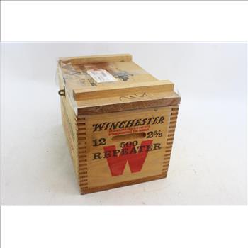 Winchester Small Arms Ammunition Shot Gun Cartridges Wooden Box