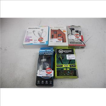 Wired Earbuds Bulk Lot With Protective Shell Earbud Case Pack, 15 Pieces