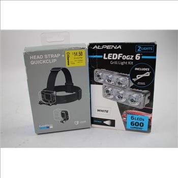 Wireless Microphone, Grill Light Kit, AirPods, Head Strap + Quickclip, 4 Pieces