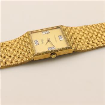 Wittnauer 10kt GP Quartz Diamond Watch