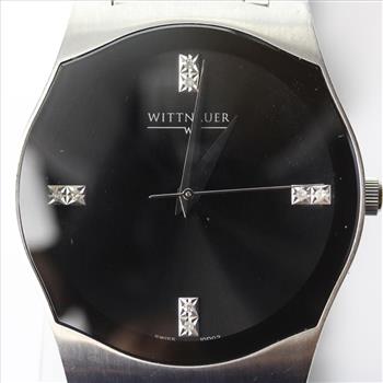 Wittnauer Diamond Dial Stainless Steel Dress Watch