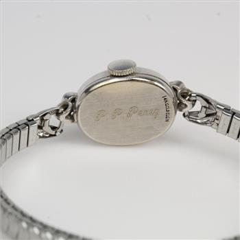 Women's 14kt White Gold & Diamond Vintage Elgin Watch
