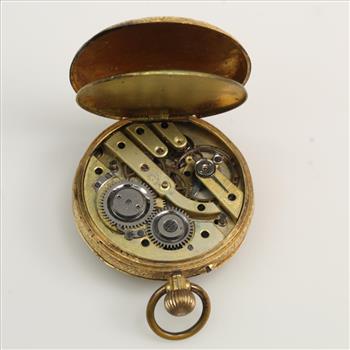 Women's 18kt Gold Open Face Pocket Watch
