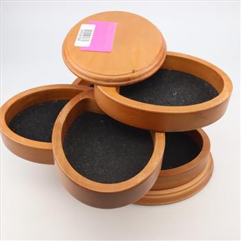 Wooden 5 Tier Rotating Jewelry Box