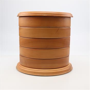 Wooden 5 Tier Rotating Jewelry Box