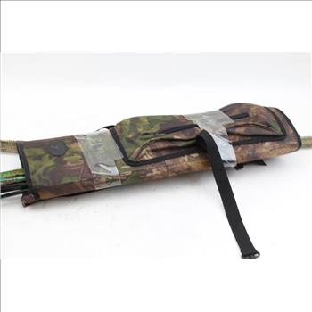 Wooden Bow With Quiver And Cabela's Arrows, 13 Pieces