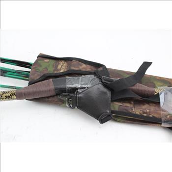 Wooden Bow With Quiver And Cabela's Arrows, 13 Pieces