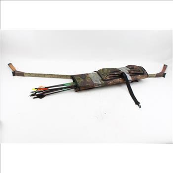 Wooden Bow With Quiver And Cabela's Arrows, 13 Pieces