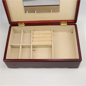 Wooden Felt Lined Jewelry Box