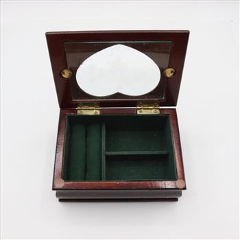 Wooden Glass Display Hinged Jewelry Box
