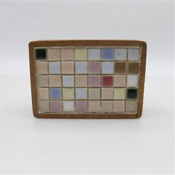 Wooden Half Lap Tile Lid Trinket Box