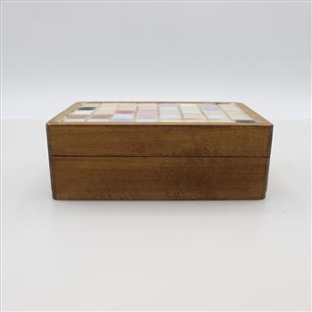 Wooden Half Lap Tile Lid Trinket Box