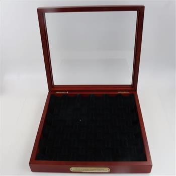 Wooden Statehood Quarter Collection Hinge Display Case