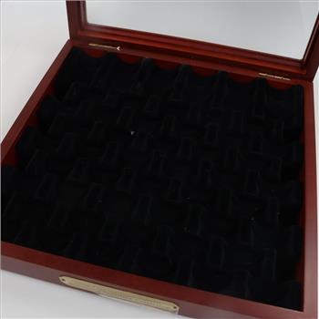 Wooden Statehood Quarter Collection Hinge Display Case