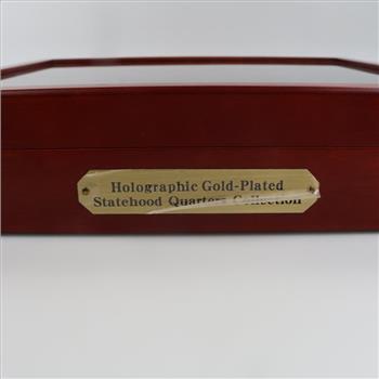 Wooden Statehood Quarter Collection Hinge Display Case