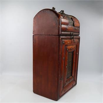 Wooden Tall Storage Trunk Swing Hinge