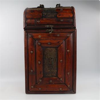 Wooden Tall Storage Trunk Swing Hinge