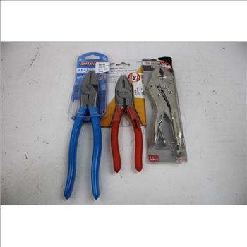 Woods, Channel Lock, Lisle, Tool Bench, Powerbuilt Pliers, 5 Pieces