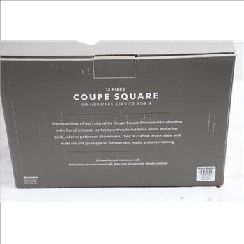 World Market 12-piece Coupe Square Dinnerware Set For 4