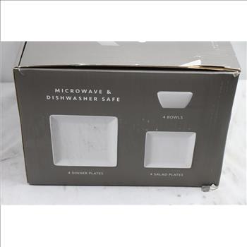 World Market 12-piece Coupe Square Dinnerware Set For 4