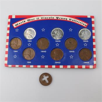 World War II Lincoln Penny Collection, 10 Pieces