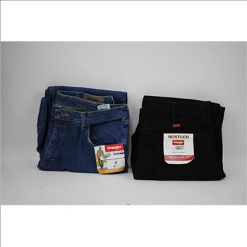 Wrangler Denim Jeans 36x32, And Black Rustler Regular Fit Jeans 36x30, 2 Pieces