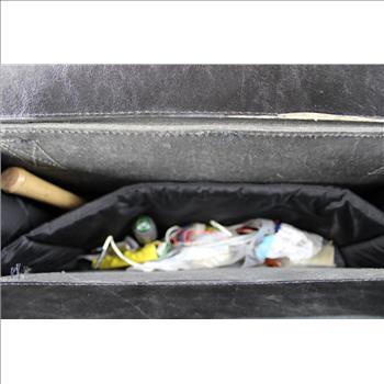 Wrenches, Hammer, Screwdrivers, And More Mixed Tools In Black Bag